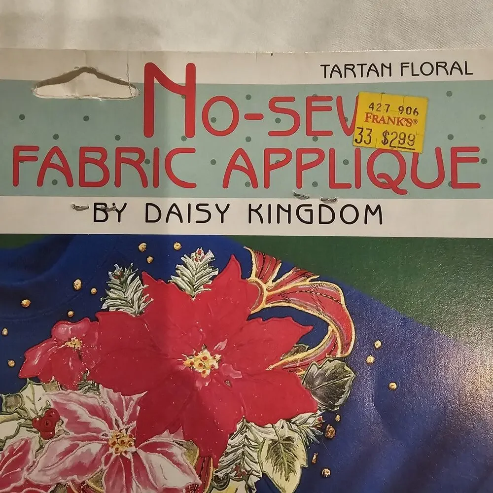 Daisy Kingdom Vintage Christmas Appliqué No Sew Fabric Cut Out Tartan Floral